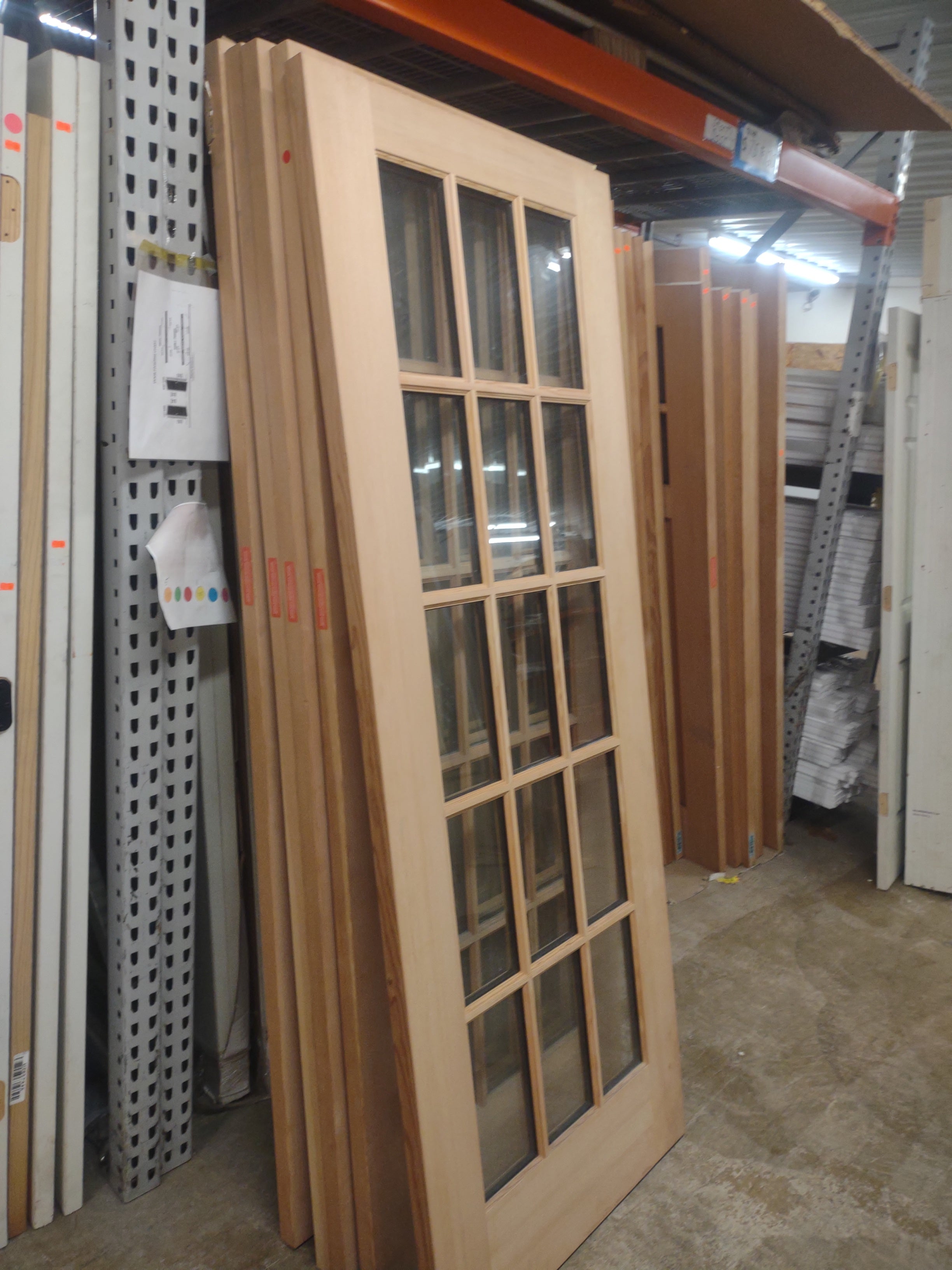 15 grid wood exterior door ,double paned, door only
