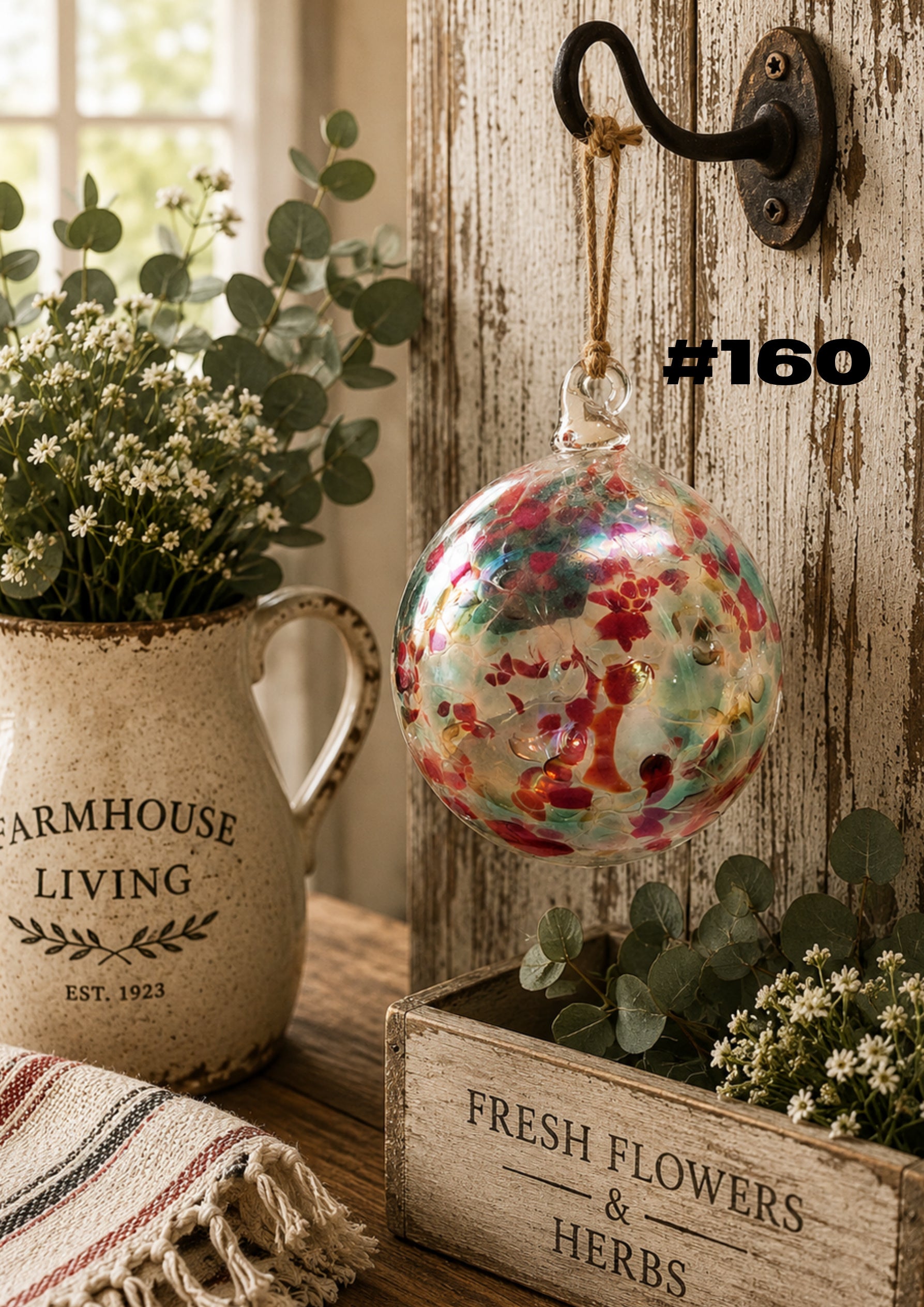 Wildflower Breeze Hand-Blown Glass Ornament #160