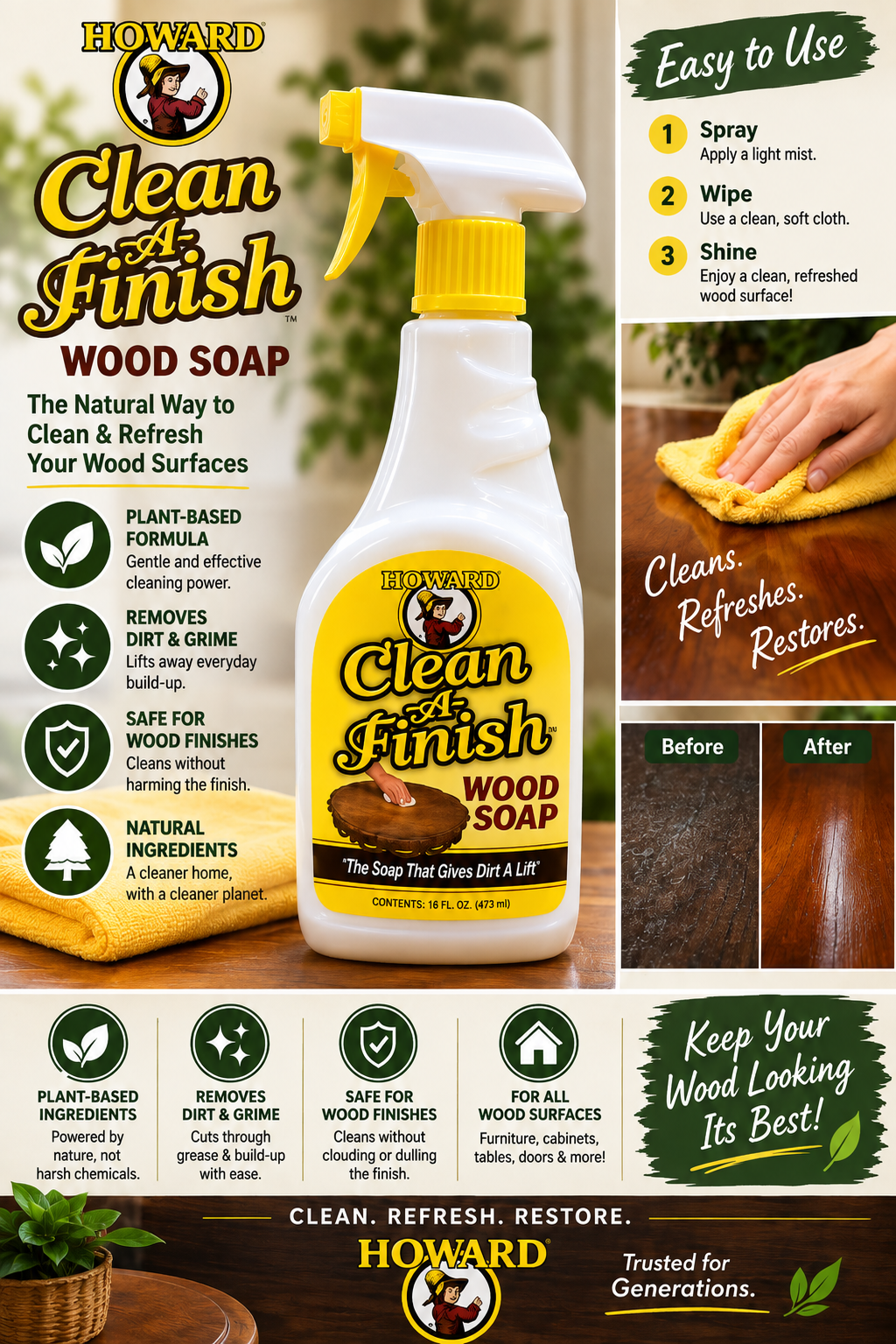 Howards Clean-A-Finish Wood Soap