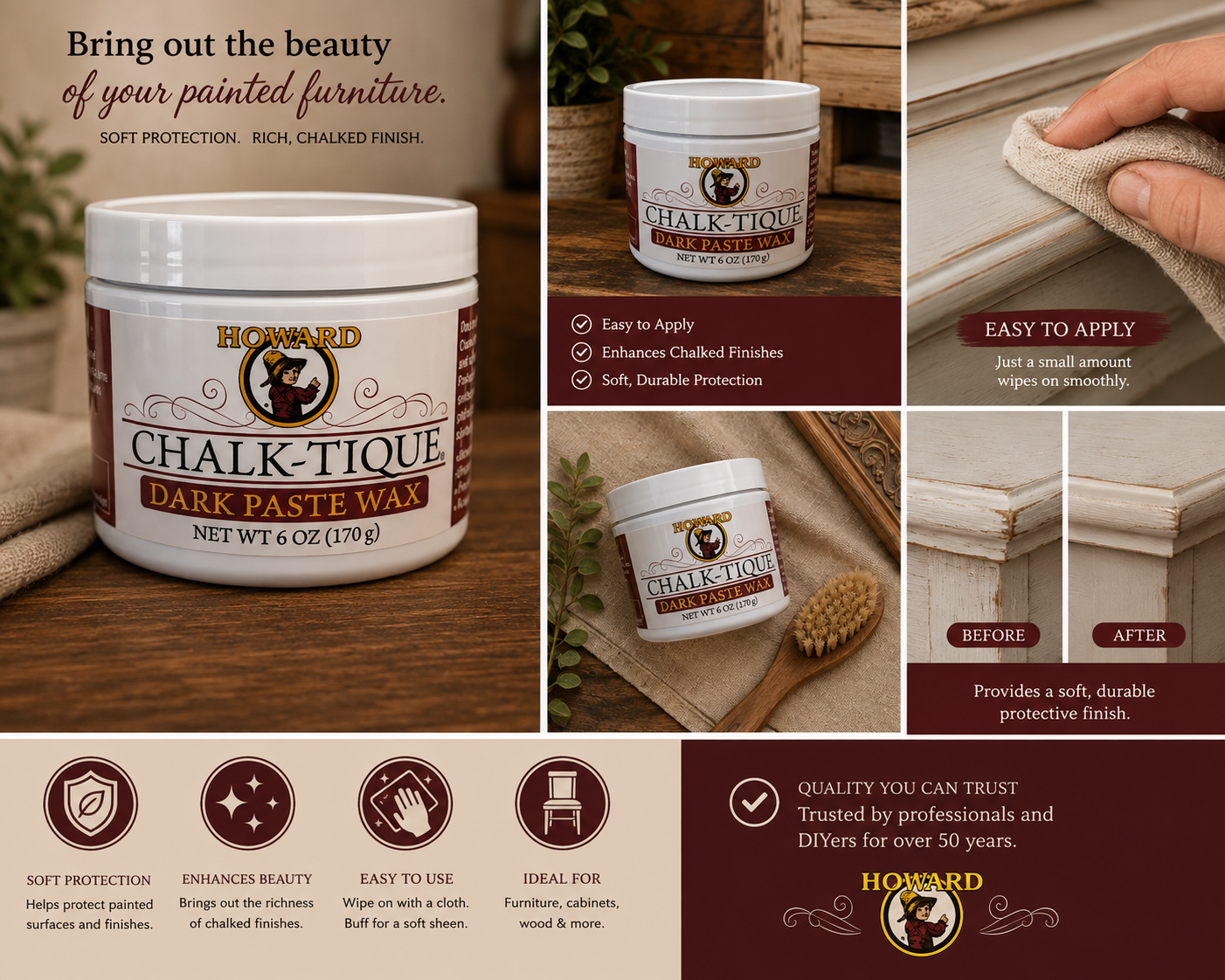 Howards Chalk-Tique Dark Paste Wax