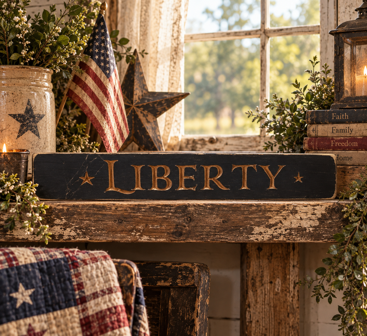 Liberty Rustic Americana Sign