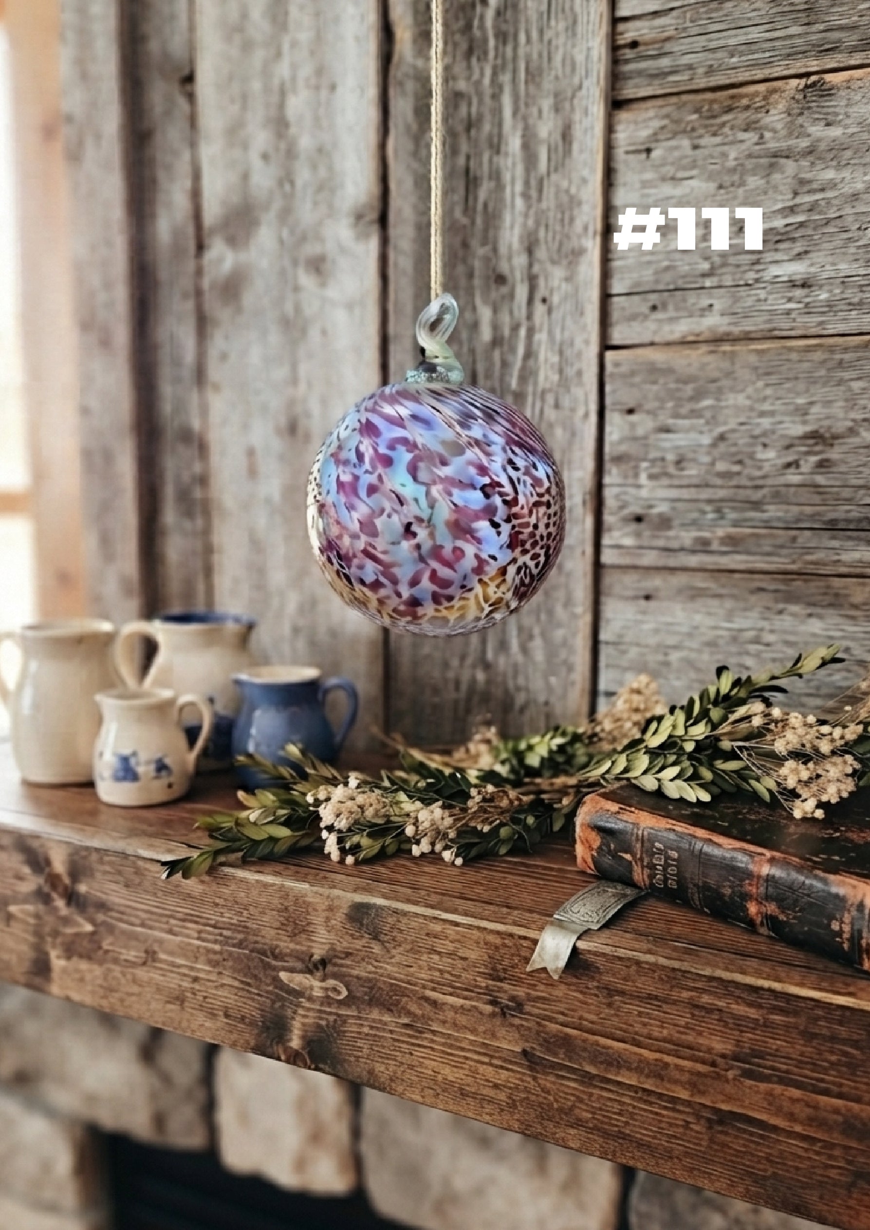 Cottage Bloom Hand-Blown Glass Ornament #111