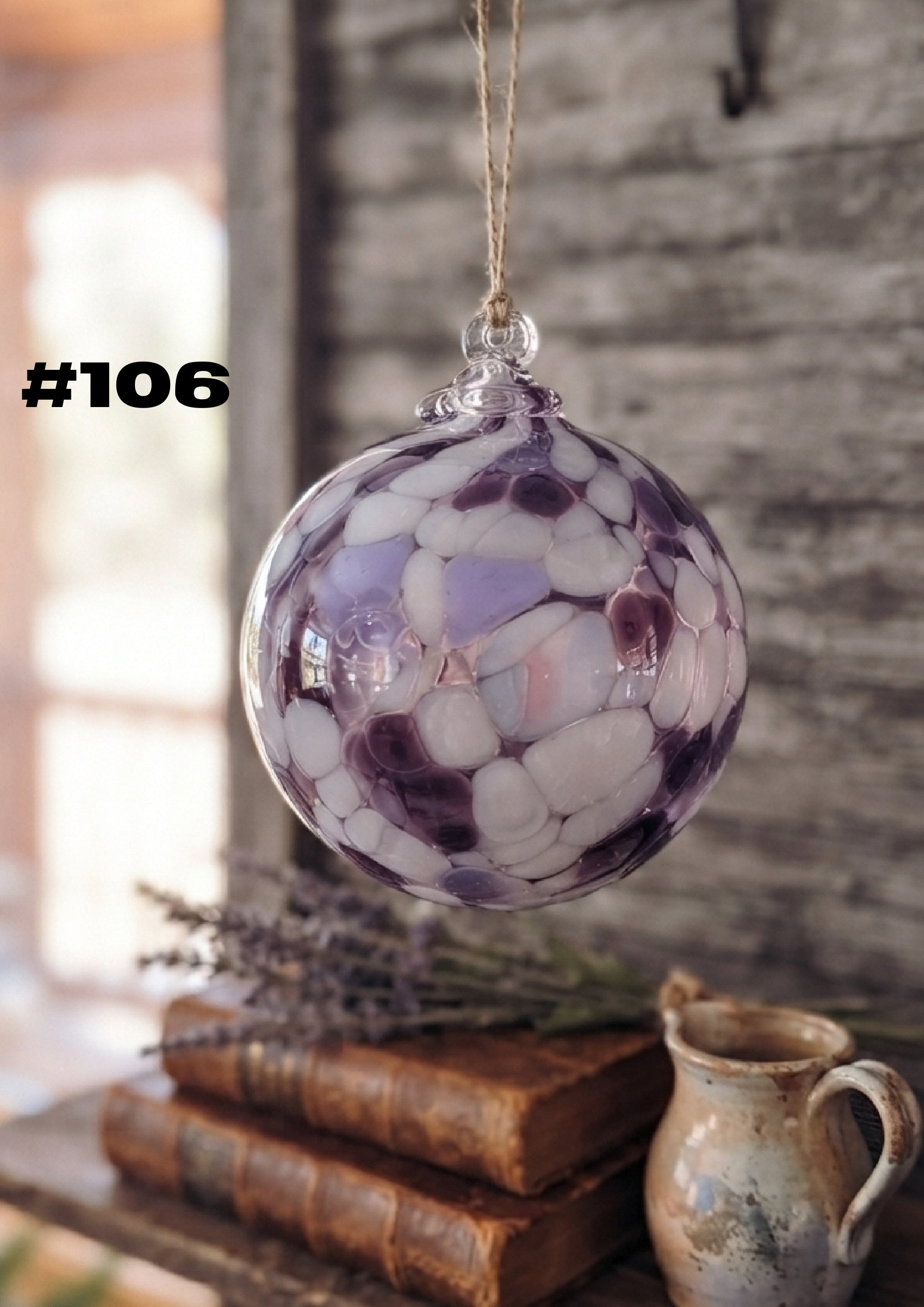Lilac Whisper Hand-Blown Glass Ornament #106