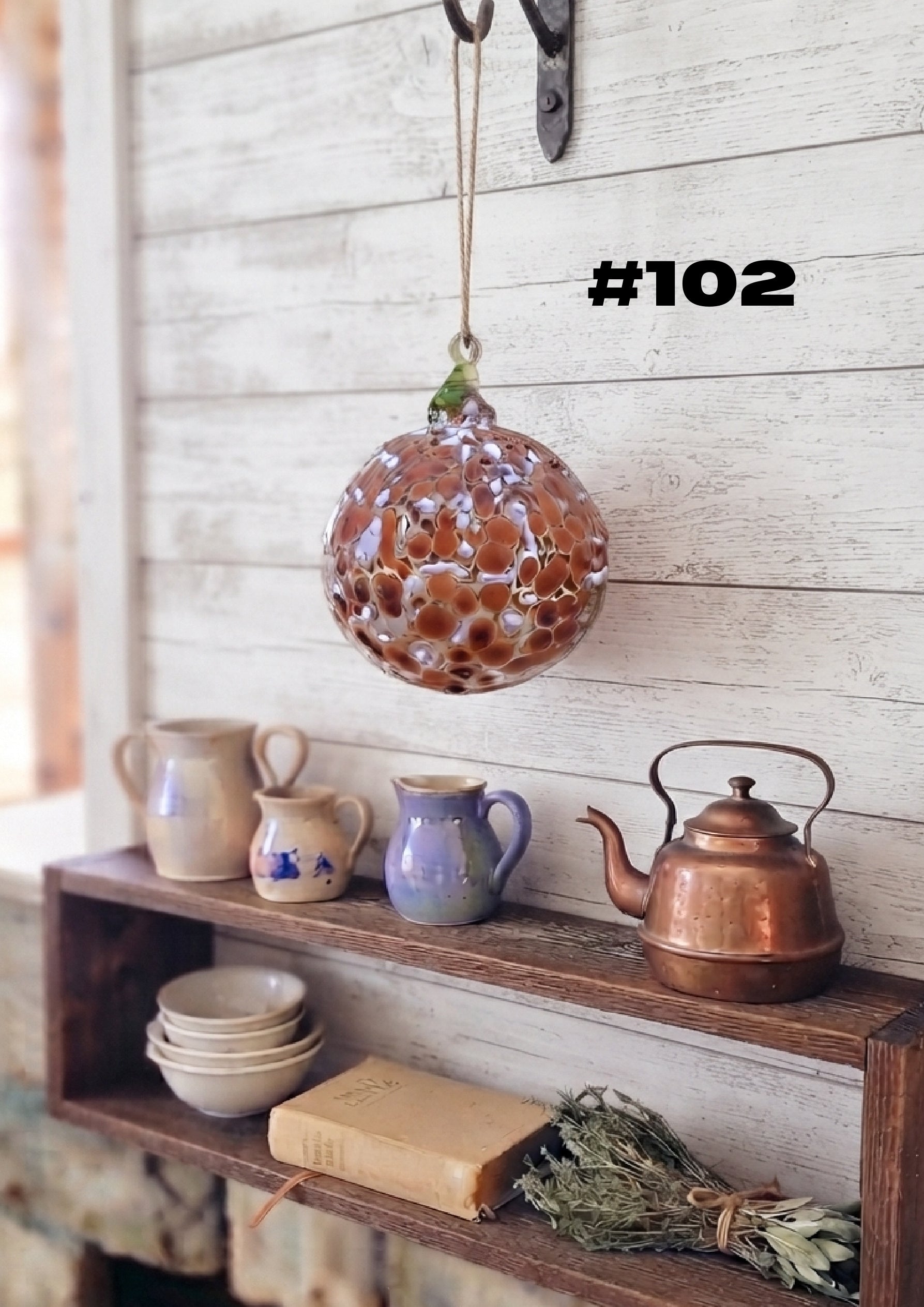 Harvest Honey Hand-Blown Glass Ornament #102