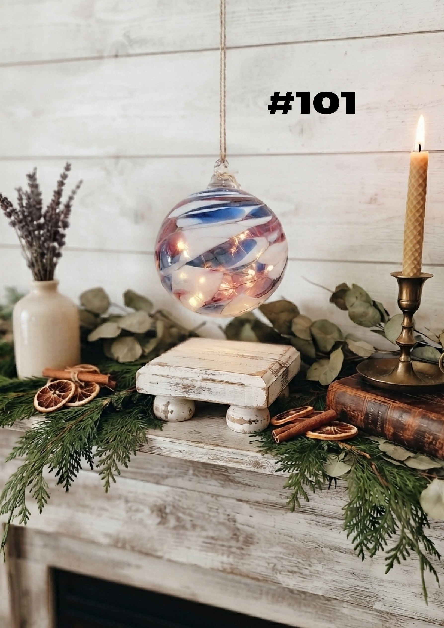 Evening Sky Hand-Blown Glass Ornament #101