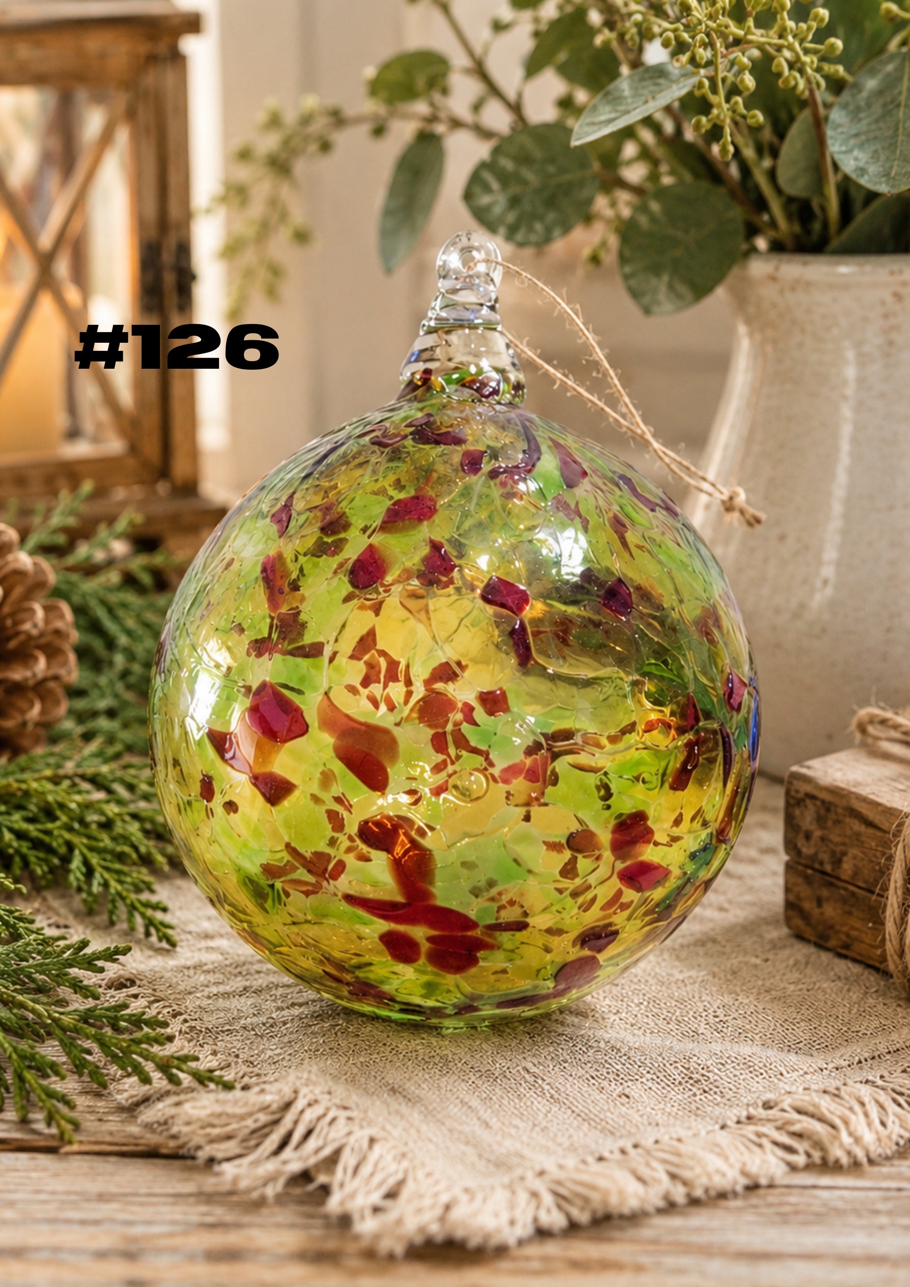 Orchard Harvest Hand-Blown Glass Ornament #126