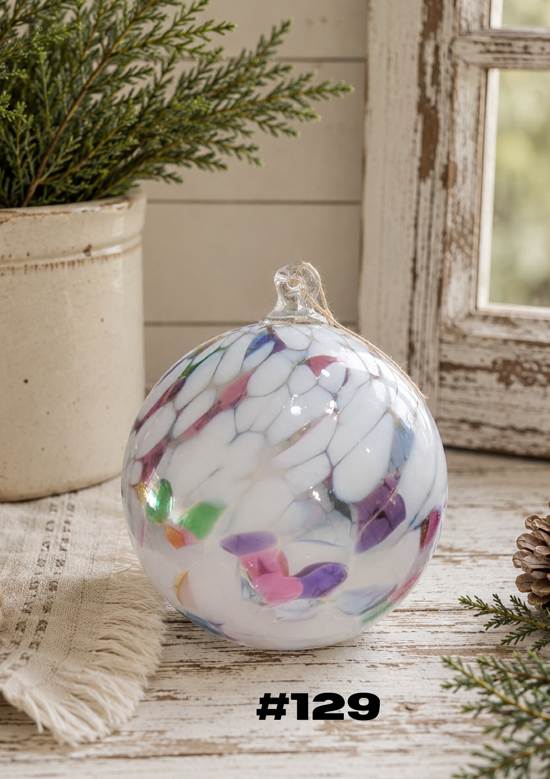 Wildflower Whisper Hand-Blown Glass Ornament #129