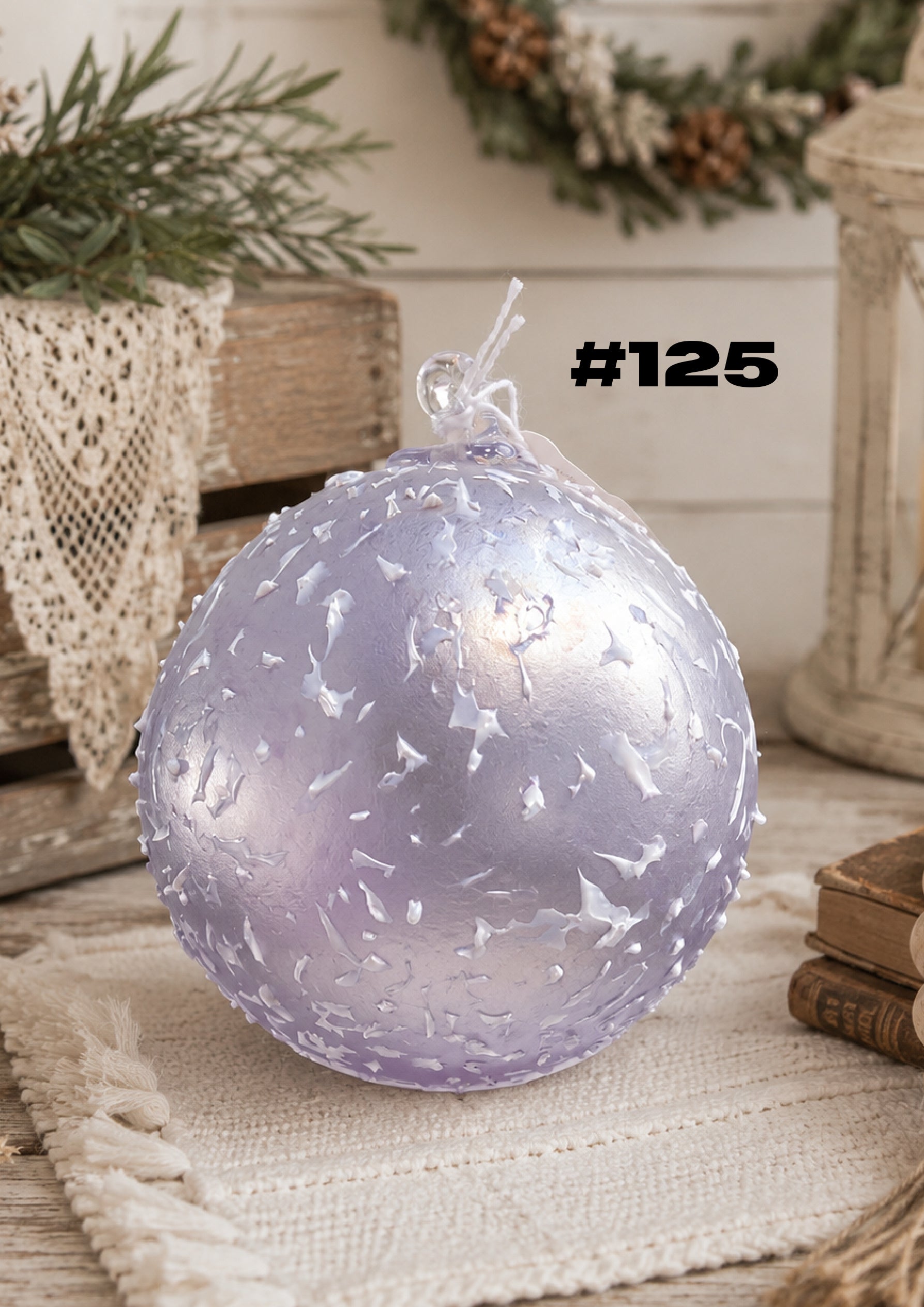 Lavender Frost Hand-Blown Glass Ornament #125