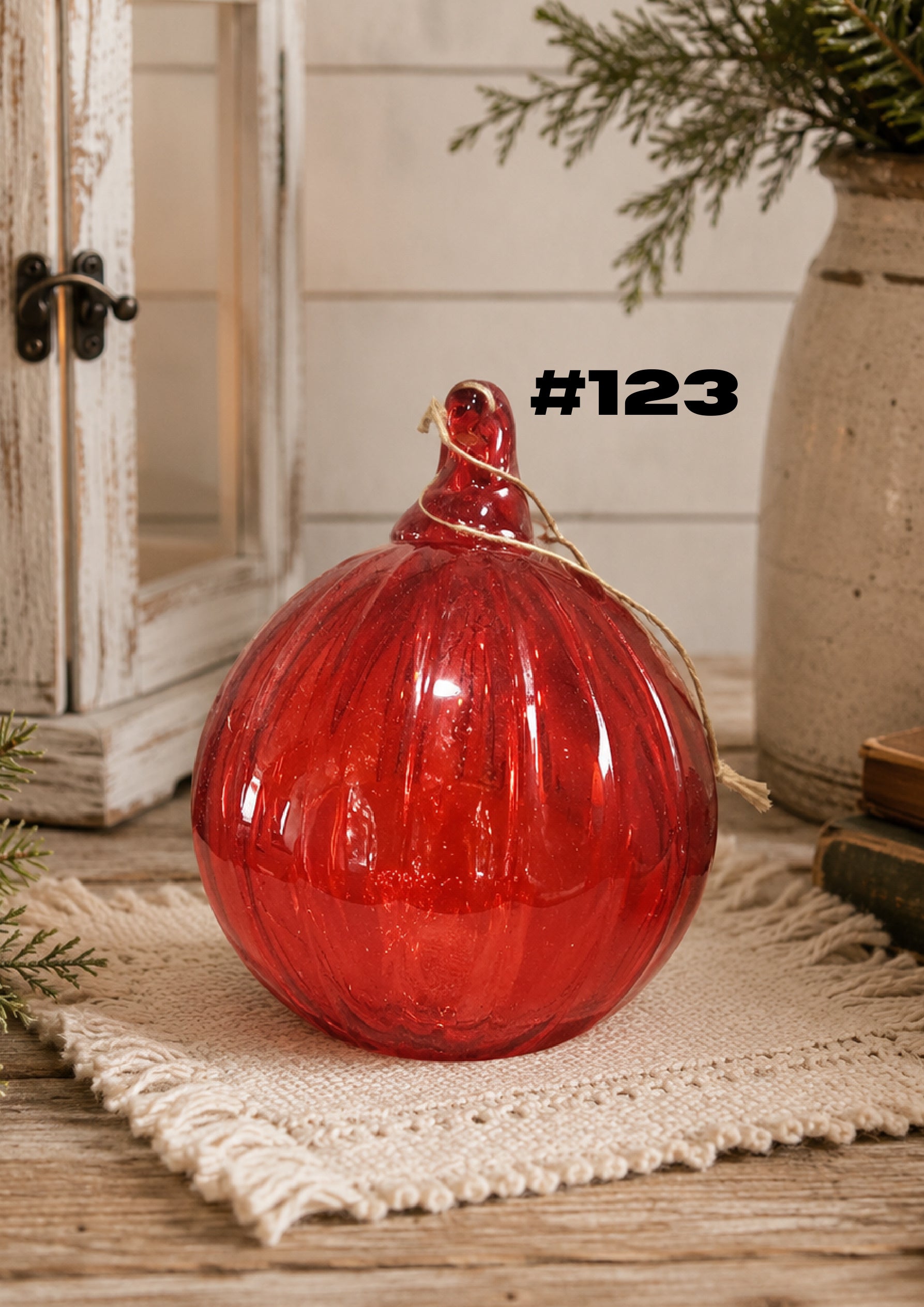 Cherry Jubilee Hand-Blown Glass Ornament #123