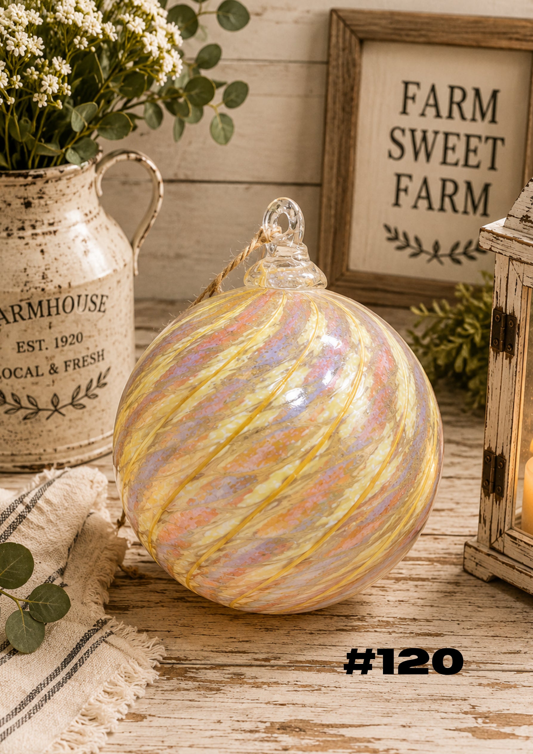 Golden Dawn Hand-Blown Glass Ornament #120