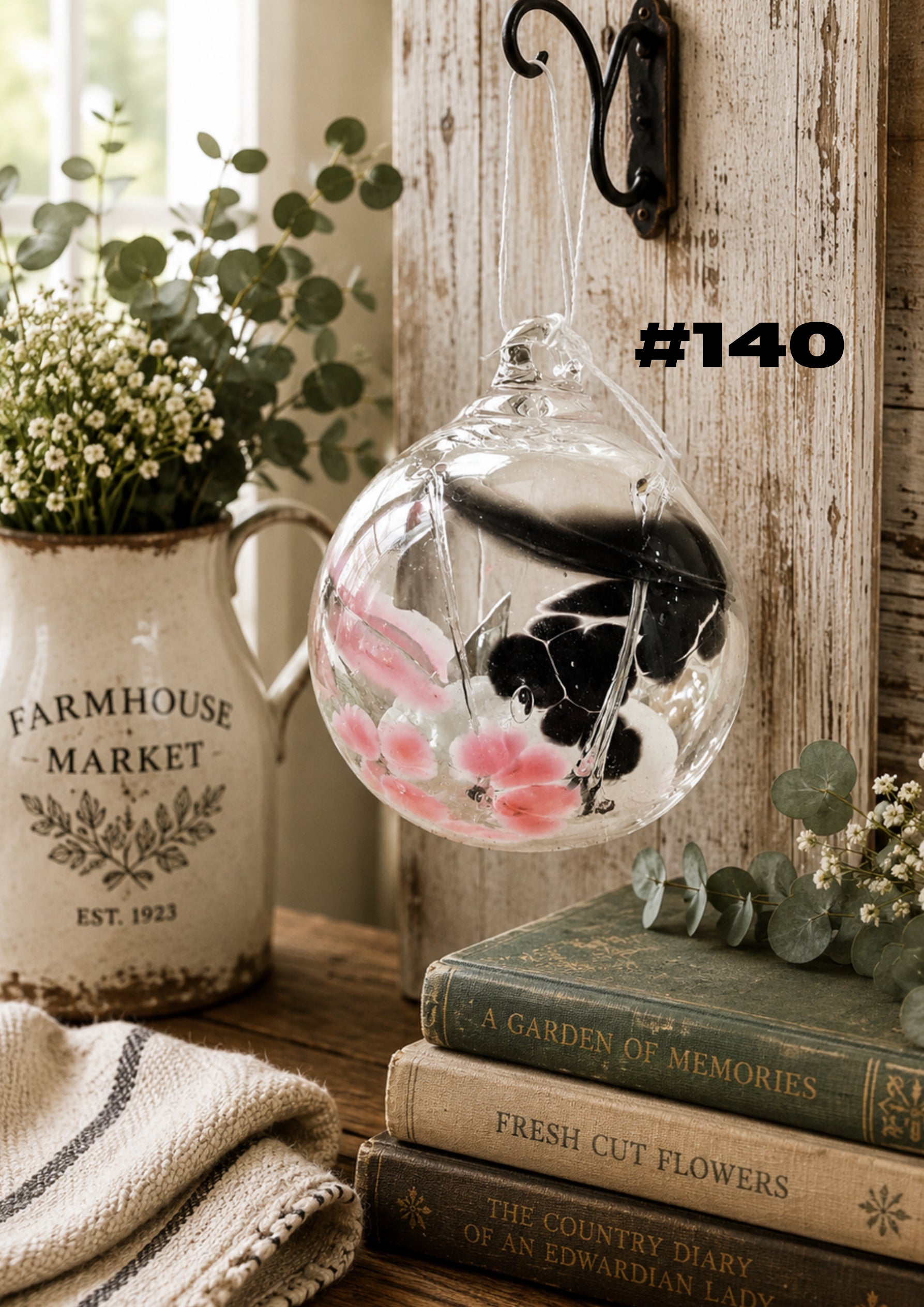 Blushing Bloom Hand-Blown Glass Ornament #140