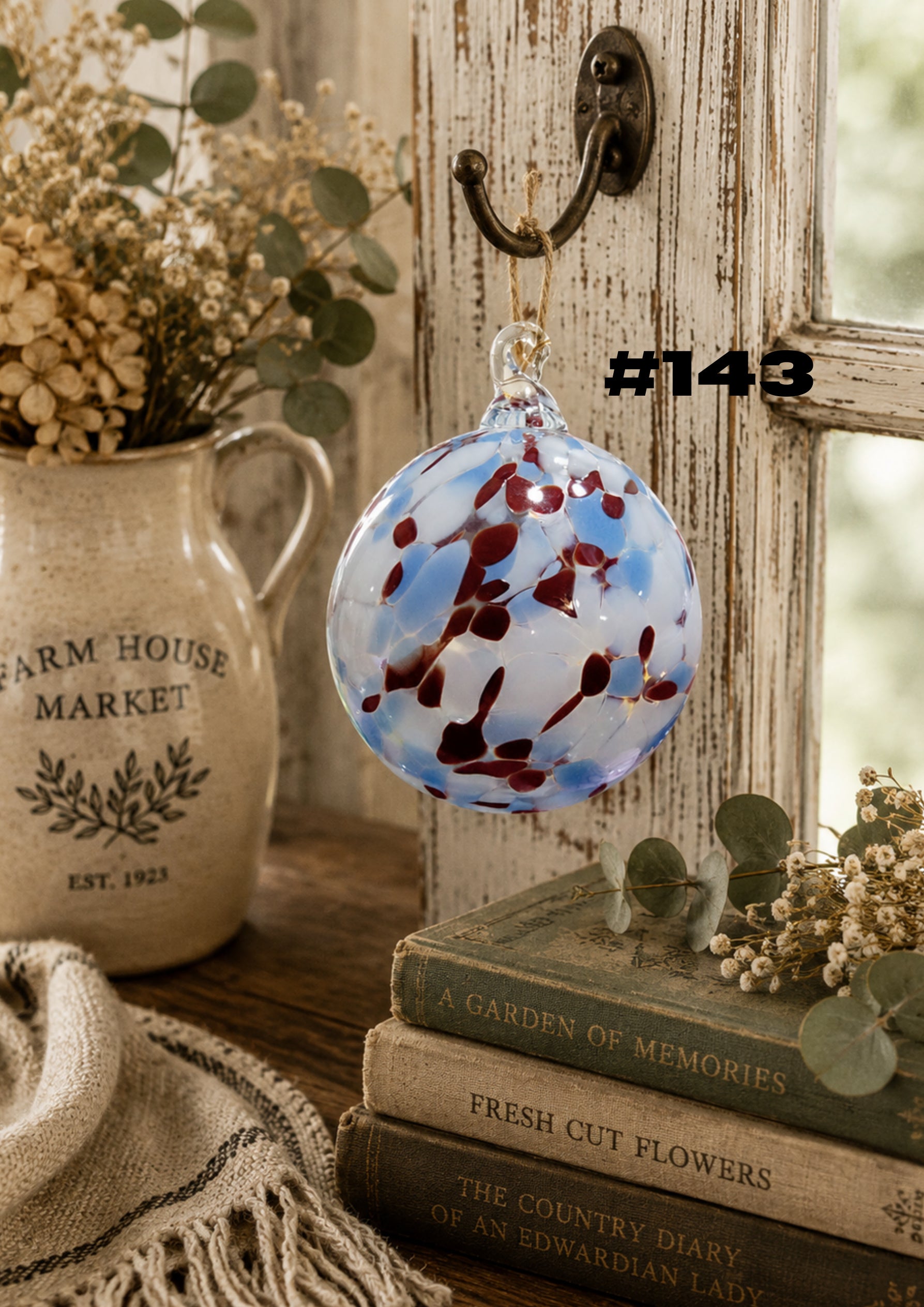 Winter Cranberry Hand-Blown Glass Ornament #143