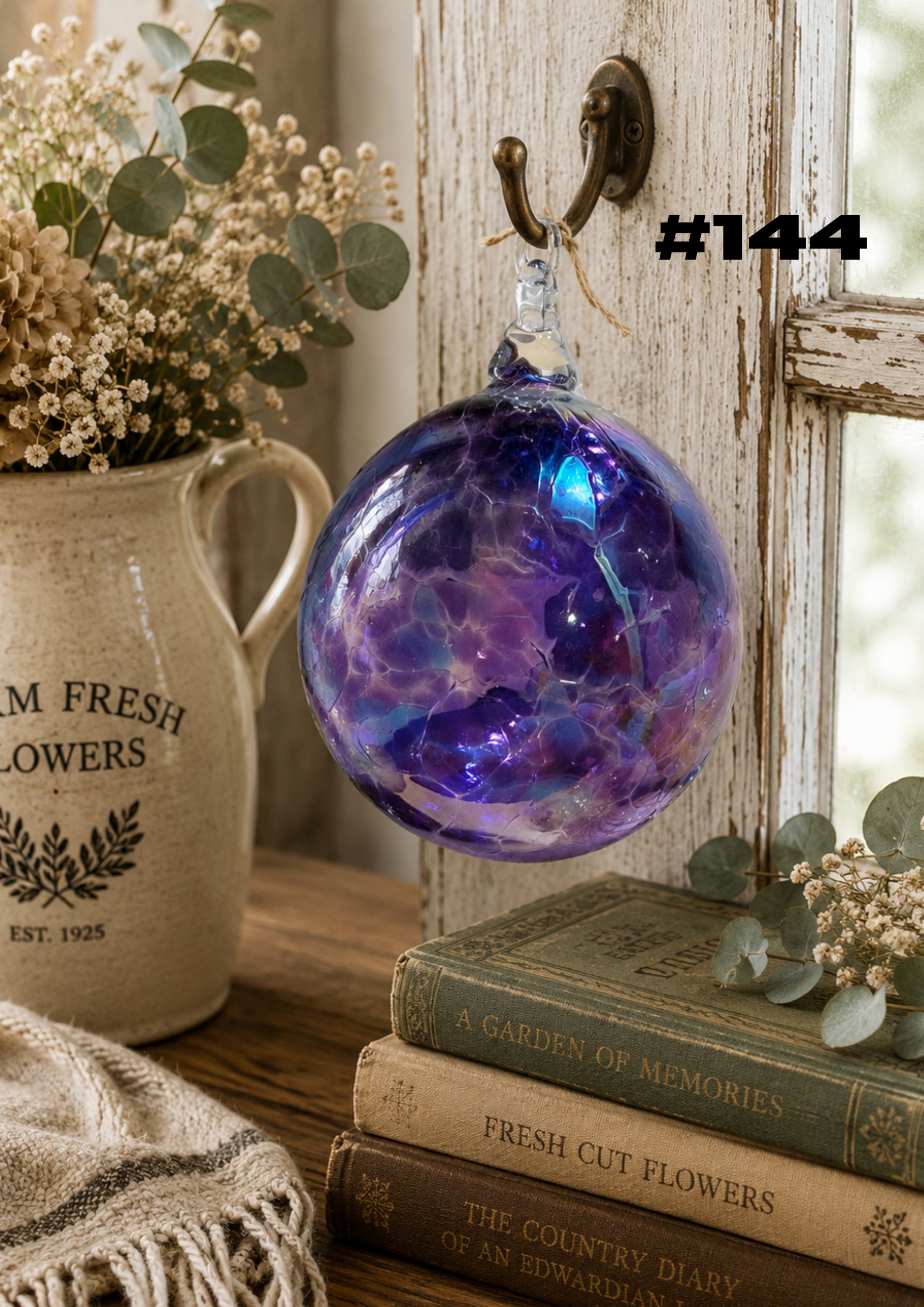 Amethyst Twilight Hand-Blown Glass Ornament #144
