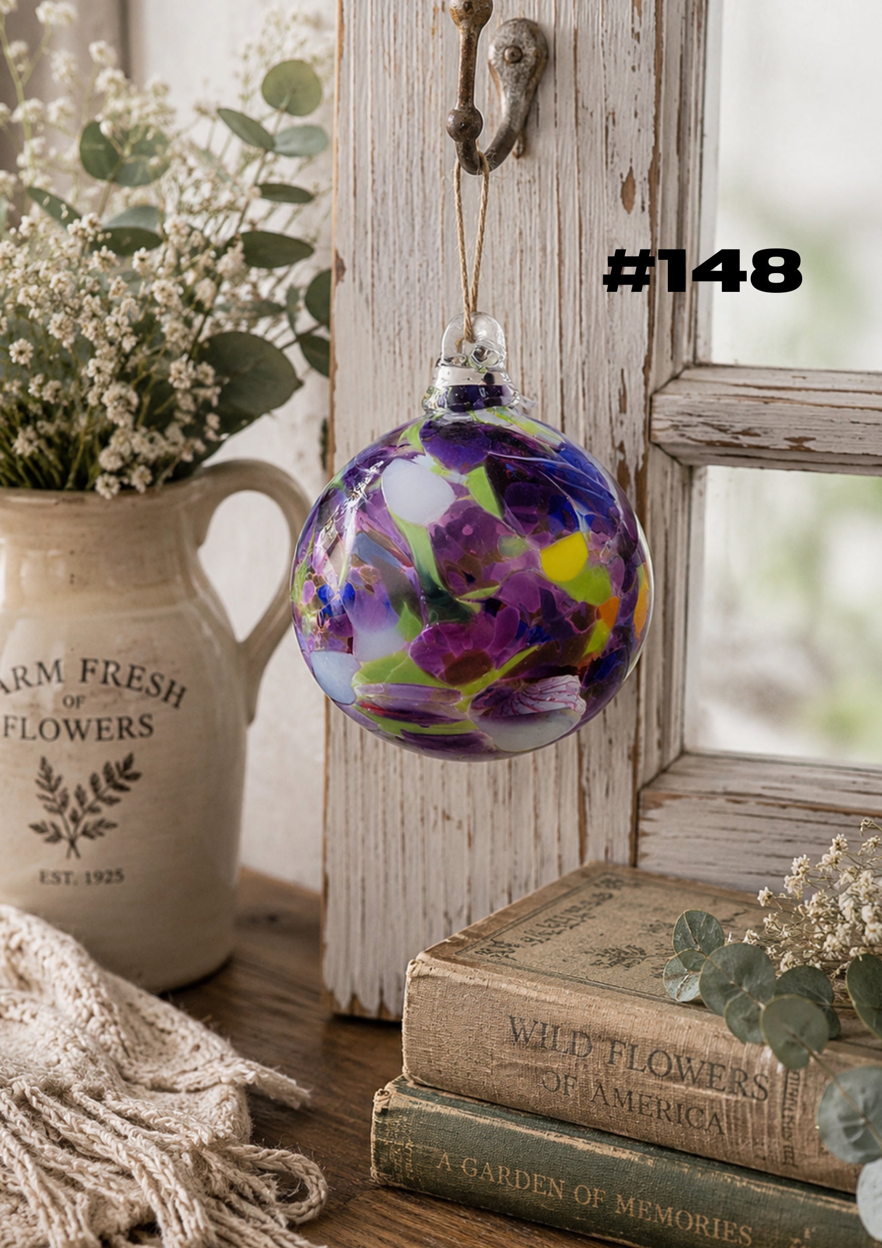 Wildflower Jubilee Hand-Blown Glass Ornament #148